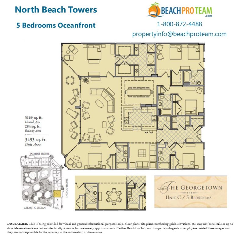 North Beach Towers Floor Plan - The Georgetown 5 Bedroom Oceanfront